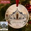 Picture of Personalized First Christmas Married Ornament, Custom Couple Wedding Chapel Gift, 2 Layer Ceramic Acrylic Keepsake, Newlywed Christmas 2026