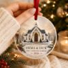 Picture of Personalized First Christmas Married Ornament, Custom Couple Wedding Chapel Gift, 2 Layer Ceramic Acrylic Keepsake, Newlywed Christmas 2026