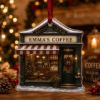 Picture of Personalized Coffee Shop Ornament, Custom Cafe Name Christmas Ornament, Acrylic Storefront Keepsake, Coffee Lover Gift, Small Business 2026