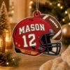 Picture of Personalized Football Ornament, Custom Name Number Player Gift, Football Helmet Christmas Keepsake, Sports Team Gift, Christmas Decor 2026