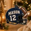 Picture of Personalized Football Ornament, Custom Name Number Player Gift, Football Helmet Christmas Keepsake, Sports Team Gift, Christmas Decor 2026