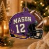 Picture of Personalized Football Ornament, Custom Name Number Player Gift, Football Helmet Christmas Keepsake, Sports Team Gift, Christmas Decor 2026