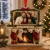 Picture of Personalized Family Photo Christmas Ornament, Custom Family Name & Stocking Names, Fireplace Holiday Keepsake, Xmas Gift for Parents 2026