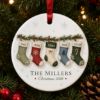 Picture of Personalized Family Christmas Ornament, Custom Stocking Names 2 Layer Ceramic Acrylic Ornament, Family Keepsake, Christmas Gift for Family