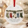 Picture of Personalized Family Christmas Ornament, Custom Stocking Names 2 Layer Ceramic Acrylic Ornament, Family Keepsake, Christmas Gift for Family