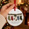 Picture of Personalized Family Christmas Ornament, Custom Stocking Names 2 Layer Ceramic Acrylic Ornament, Family Keepsake, Christmas Gift for Family
