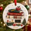 Picture of Personalized Teacher Christmas Ornament, Custom Name Book Stack 2 Layer Ceramic Acrylic Ornament, Teacher Gift, Classroom Keepsake 2026