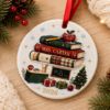 Picture of Personalized Teacher Christmas Ornament, Custom Name Book Stack 2 Layer Ceramic Acrylic Ornament, Teacher Gift, Classroom Keepsake 2026