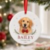 Picture of Personalized Golden Retriever Christmas Ornament, Custom Pet Name 2 Layer Ceramic Acrylic Ornament, Dog Lover Gift, Christmas Keepsake 2026