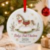 Picture of Baby First Christmas Ornament, Personalized Rocking Horse Ceramic Acrylic Ornament, Custom Name Baby Keepsake, Newborn Christmas Gift 2026