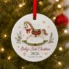 Picture of Baby First Christmas Ornament, Personalized Rocking Horse Ceramic Acrylic Ornament, Custom Name Baby Keepsake, Newborn Christmas Gift 2026