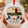 Picture of Personalized Camping Christmas Ornament, Custom Family Camper 2 Layer Ceramic Acrylic Ornament, RV Travel Trailer Keepsake, Camper Gift 2026