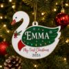 Picture of Personalized First Christmas Ornament, Custom Name Swan Wood Ornament, Baby First Christmas Gift, Personalized Kids Keepsake, Christmas 2026