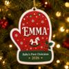 Picture of Personalized Baby First Christmas Ornament, Custom Name Mitten Wood Ornament, Rocking Horse Baby Keepsake, Newborn Christmas Gift 2026