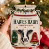 Picture of Personalized Dairy Farm Christmas Ornament, Custom Farm Name Cow Milk Can Wood Ornament, Farmer Christmas Gift, Rustic Farmhouse Keepsake