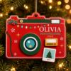 Picture of Personalized Photographer Christmas Ornament, Custom Name Camera Wood Ornament, Photography Custom Gift, Photographer Christmas Keepsake