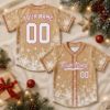 Picture of Personalized Christmas Baseball Jersey, Custom Name Number Snowflake Shirt, Holiday Team Jersey, Family Xmas Gift, Winter Sports Top