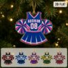 Picture of Personalized Cheerleader Christmas Ornament, Custom Name Number Team Color Cheer Uniform Acrylic Ornament, Cheer Christmas Gift for Girls