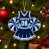 Picture of Personalized Cheerleader Christmas Ornament, Custom Name Number Team Color Cheer Uniform Acrylic Ornament, Cheer Christmas Gift for Girls