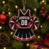 Picture of Personalized Cheerleader Christmas Ornament, Custom Name Number Team Color Cheer Uniform Acrylic Ornament, Cheer Christmas Gift for Girls