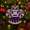 Picture of Personalized Cheerleader Christmas Ornament, Custom Name Number Team Color Cheer Uniform Acrylic Ornament, Cheer Christmas Gift for Girls