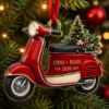 Picture of Personalized Scooter Christmas Ornament, Custom Couple Acrylic Ornament, Vintage Vespa Gift, Travel Lover Keepsake, Romantic Holiday Decor