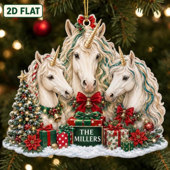 Picture of Personalized Unicorn Christmas Ornament, Custom Unicorn Acrylic Ornament, Fantasy Horse Gift, Magical Christmas Keepsake, Holiday Decor 2026