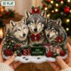 Picture of Personalized Wolf Family Christmas Ornament, Custom Gray Wolf Acrylic Ornament, Wildlife Lover Gift, Forest Animal Keepsake, Holiday Decor