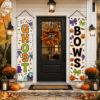 Picture of Ghost Bows Halloween Home Decor Banners, Front Door Hanging Signs, Spooky Porch Decoration, Fall Seasonal Outdoor Decor,Party Entrance Decor