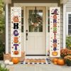 Picture of Ghost Greettings Halloween Door Banners, Halloween Porch Decor, Spooky Front Door Hanging Signs, Fall Home Decoration, Trick Or Treat Decor