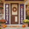 Picture of Ghost Greetings Halloween Door Banners, Halloween Porch Decor, Spooky Front Door Hanging, Fall Outdoor Decoration, Halloween Home Decor