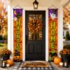 Picture of Halloween Door Banner Set of 2, Spooky Front Porch Decor, Halloween Hanging Signs, Fall Outdoor Home Decoration, Haunted Season Entryway