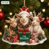 Picture of Personalized Goat Christmas Ornament, Custom Nigerian Dwarf Goat Family Ornament, Farm Animal Lover Gift, Rustic Xmas Holiday Keepsake Decor