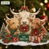 Picture of Personalized Highland Cow Christmas Ornament, Custom Highland Cattle Family Ornament, Scottish Cow Lover Gift, Farmhouse Holiday Keepsake