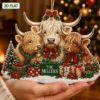 Picture of Personalized Highland Cow Christmas Ornament, Custom Highland Cattle Family Ornament, Scottish Cow Lover Gift, Farmhouse Holiday Keepsake