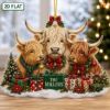 Picture of Personalized Highland Cow Christmas Ornament, Custom Highland Cattle Family Ornament, Scottish Cow Lover Gift, Farmhouse Holiday Keepsake