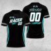 Picture of Personalized Racing Jersey, Custom Name Number Shirt, Motorsports Team Tee, Checkered Flag Race Car Driver Gift, Fast Track Apparel
