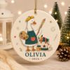 Picture of Personalized Goose Artist 2 Layer Ceramic Ornament, Custom Name Painter Christmas Keepsake, Art Teacher Creative Holiday Gift for Her 2026