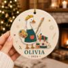 Picture of Personalized Goose Artist 2 Layer Ceramic Ornament, Custom Name Painter Christmas Keepsake, Art Teacher Creative Holiday Gift for Her 2026