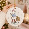 Picture of Personalized Goose Equestrian 2 Layer Ceramic Ornament, Custom Name Horse Rider Christmas Keepsake, Riding Instructor Holiday Gift for Her