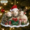 Picture of Personalized Sheep Christmas Ornament, Custom Sheep Family Holiday Keepsake, Farm Animal Lover Gift, Rustic Farmhouse Christmas Tree Decor