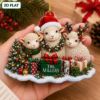 Picture of Personalized Sheep Christmas Ornament, Custom Sheep Family Holiday Keepsake, Farm Animal Lover Gift, Rustic Farmhouse Christmas Tree Decor