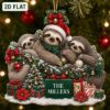 Picture of Personalized Sloth Christmas Ornament, Custom Sloth Family Keepsake, 3 Sloth Holiday Gift, Woodland Animal Lover Decor, Christmas Tree Gift