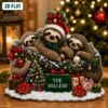 Picture of Personalized Sloth Christmas Ornament, Custom Sloth Family Keepsake, 3 Sloth Holiday Gift, Woodland Animal Lover Decor, Christmas Tree Gift