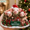 Picture of Personalized Pig Christmas Ornament, Custom Pig Family Keepsake, 3 Pig Holiday Gift, Farm Animal Lover Decor, Funny Farmhouse Christmas Gift