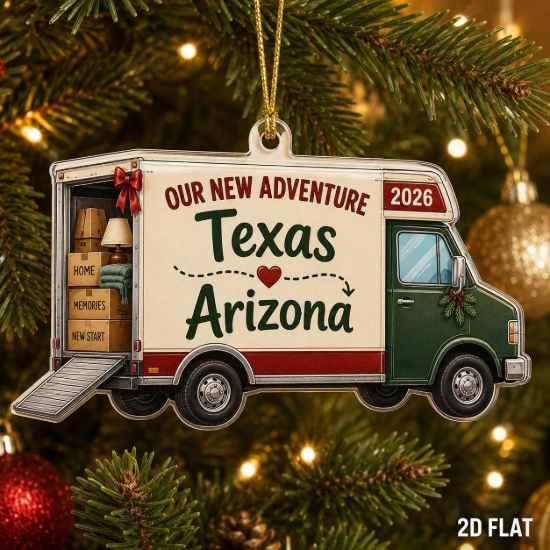 Picture of Personalized Moving Home Christmas Ornament, Our New Adventure Keepsake, Personalized Family Relocation Gift, New Home Christmas Decor 2026