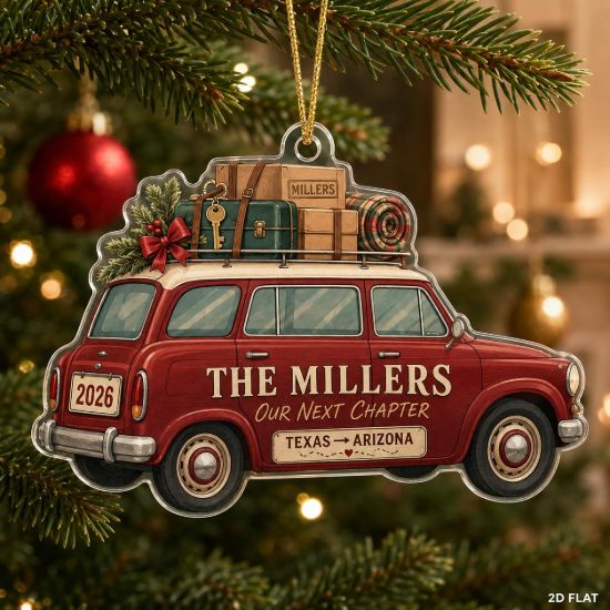 Picture of Personalized Home Moving Christmas Ornament, Custom Family Road Trip Keepsake, New Home Relocation Gift, Our Next Chapter 2026 New Home