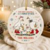 Picture of First Christmas as Family of Four 2 Layer Ceramic Ornament, Personalized Goose Family Ornament, Custom Family Name Christmas Gift 2026