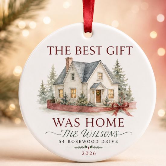 Picture of Personalized Home Christmas Ornament, Custom House Keepsake, Our Home Christmas Gift, Family Ornament, New Home Gift, Holiday Decor 2026