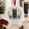 Picture of Personalized Home Christmas Ornament, Behind This Door Keepsake, Custom Address Ornament, First Home Gift, Christmas Tree Decor